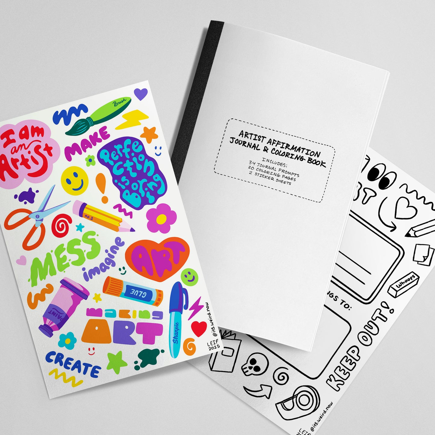 Artist Affirmation Journal & Coloring Book