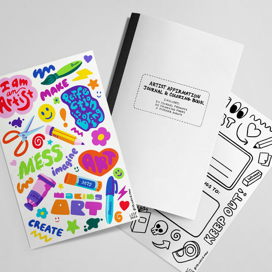Artist Affirmation Journal & Coloring Book