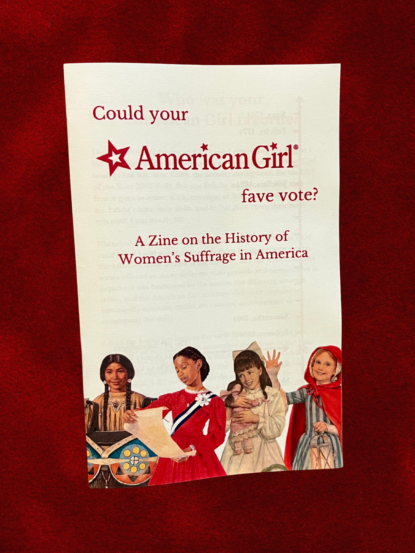 Could Your American Girl Fave Vote?: A Zine on the History of Women's Suffrage in America
